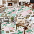 thumbnail image 5 of Rectangle Area Rugs 5 x 8 Ft, Spring Floral Checkered Non-Slip Residential Carpet, Turquoise Pink Buffalo Plaid Indoor Crawling Mats Runner Rugs for Living Room/Dining Room/Bedroom, 5 of 8