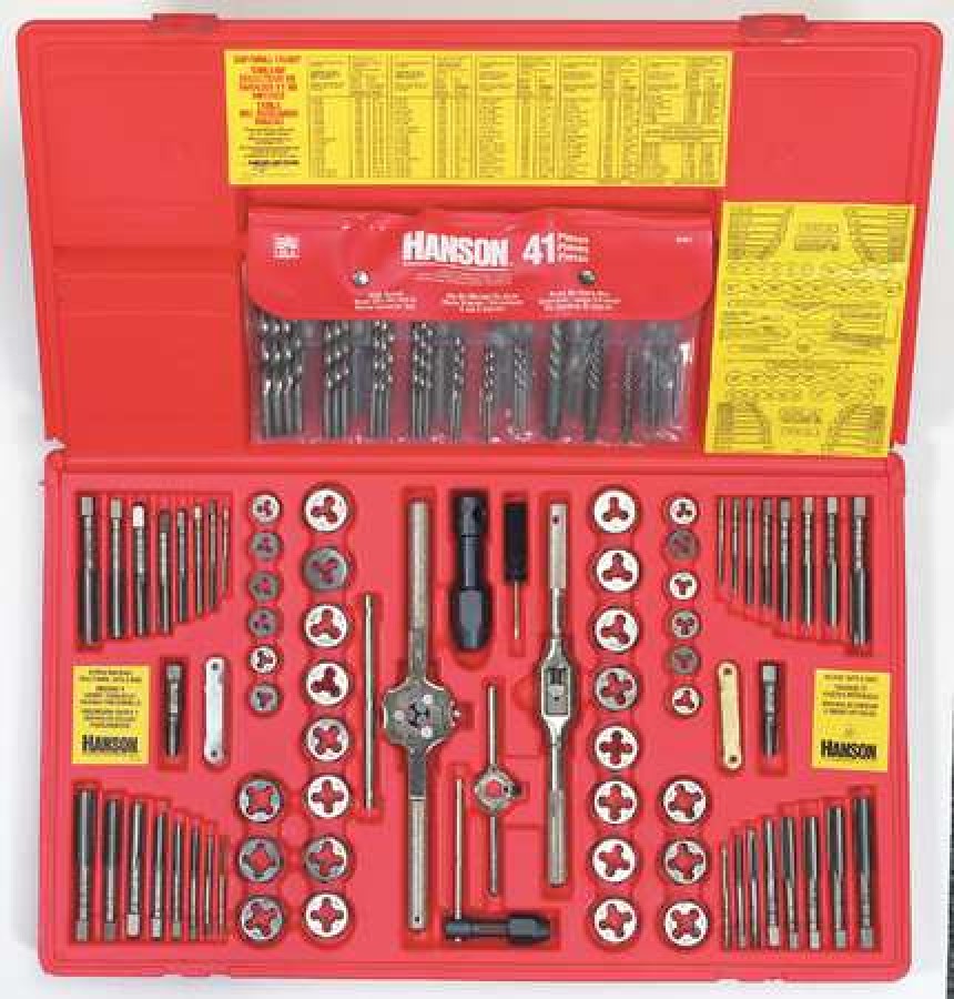117 Pcs Craftsman Threading Tool Screw Fractional Metric Tap Hex Die Drill Bit 26377