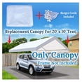 thumbnail image 4 of 10'x20' Carport Replacement Canopy Garage Top Tarp Shelter Cover, Canopy ONLY (w/Edge), 4 of 9