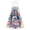 thumbnail image 7 of Haosy 2 Pack Kitchen Wash Cloths with Hanging Loops Absorbent Absorbent Quick Drying Hand Towels, American Style Skull and Rose, 7 of 7