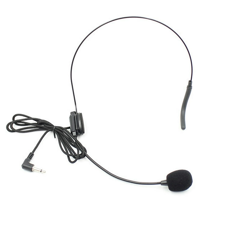 2pcs Vocal Wired Headset Microphone Condenser Mic for Voice Amplifier Speaker Mic Professional Best Singing Teaching Lectures Black