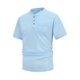 thumbnail image 5 of Blusa y camisa de manga corta con cuello alto para hombre, moda de color liso, con botones y bolsillo, blusa de manga corta con cuello alto, abrigo de poliéster para hombre, 5 of 5