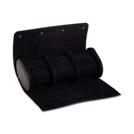 Bey Berk Milani Leather Three Watch Roll with Inidividual Snap Compartments