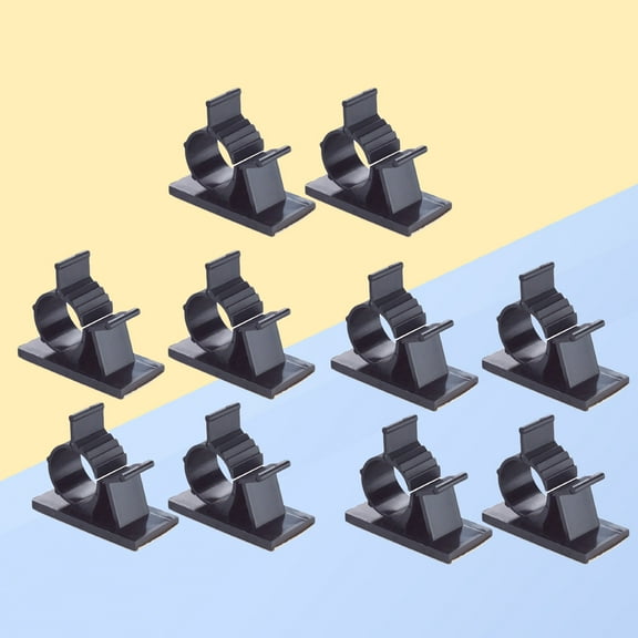 WHAMVOX Black Adhesive Backed Wire Clips for Managing Cables with Durable Plastic Material 30pcs Adjustable