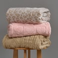 thumbnail image 6 of Joyfy Soft Linen Leopard Fleece Throw Blanket 50x60 Inches, 280GSM Cozy Cute Blanket for Couch - Aesthetic Home Room Decor and Gift for Women, Mom, Girls, 6 of 8