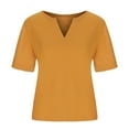 thumbnail image 4 of Giftesty Womens Blouses and Tops Women's Fashion Solid Color V-Neck Comfortable Loose T-shirt Short Sleeve Blouse Casual Tops, 4 of 4