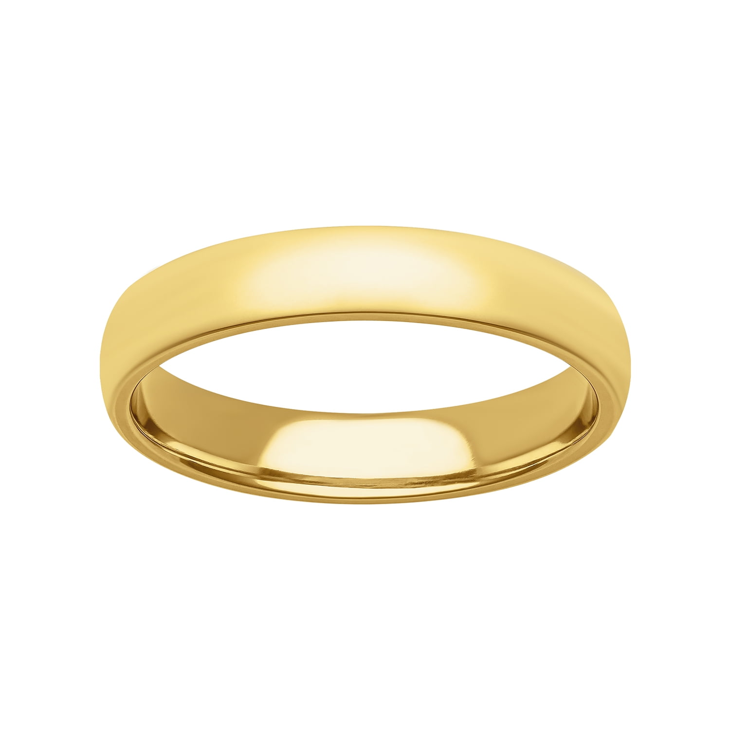 Brilliance Fine Jewelry 4mm 18KT Yellow Gold over 925 Sterling Silver Comfort Fit Men's Wedding Band