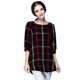 thumbnail image 1 of Blusa de mujer, cuello redondo, manga 3/4, camisa vintage suelta, tops Eccomum XL, 1 of 6