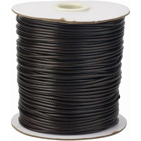 175 Yards 1.5MM Black Wax Cord Macrame Thread Waxed Rope Stretchy Polyester Bracelet Smooth Leather Soft Lanyard Round String Braid Cords for Sewing Making Jewelry Decors Crafts Supplies