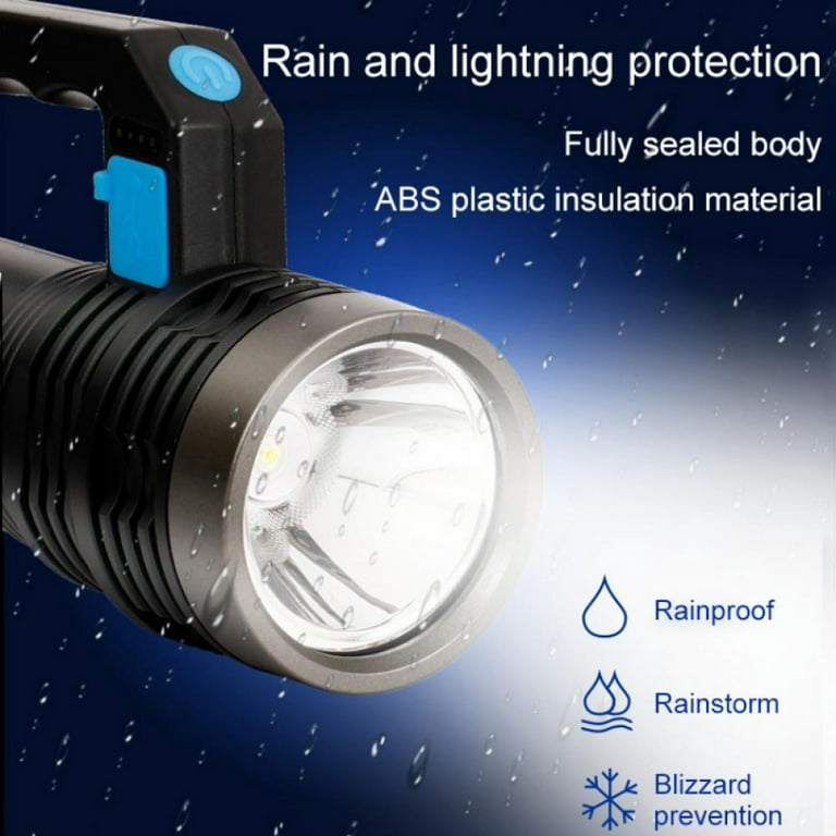 Tenozek 50000 Lumens Super Bright LED Flashlight, Big Beam Long-Range  Flashlight USB Rechargeable Waterproof Torch Light for Camping, Fishing