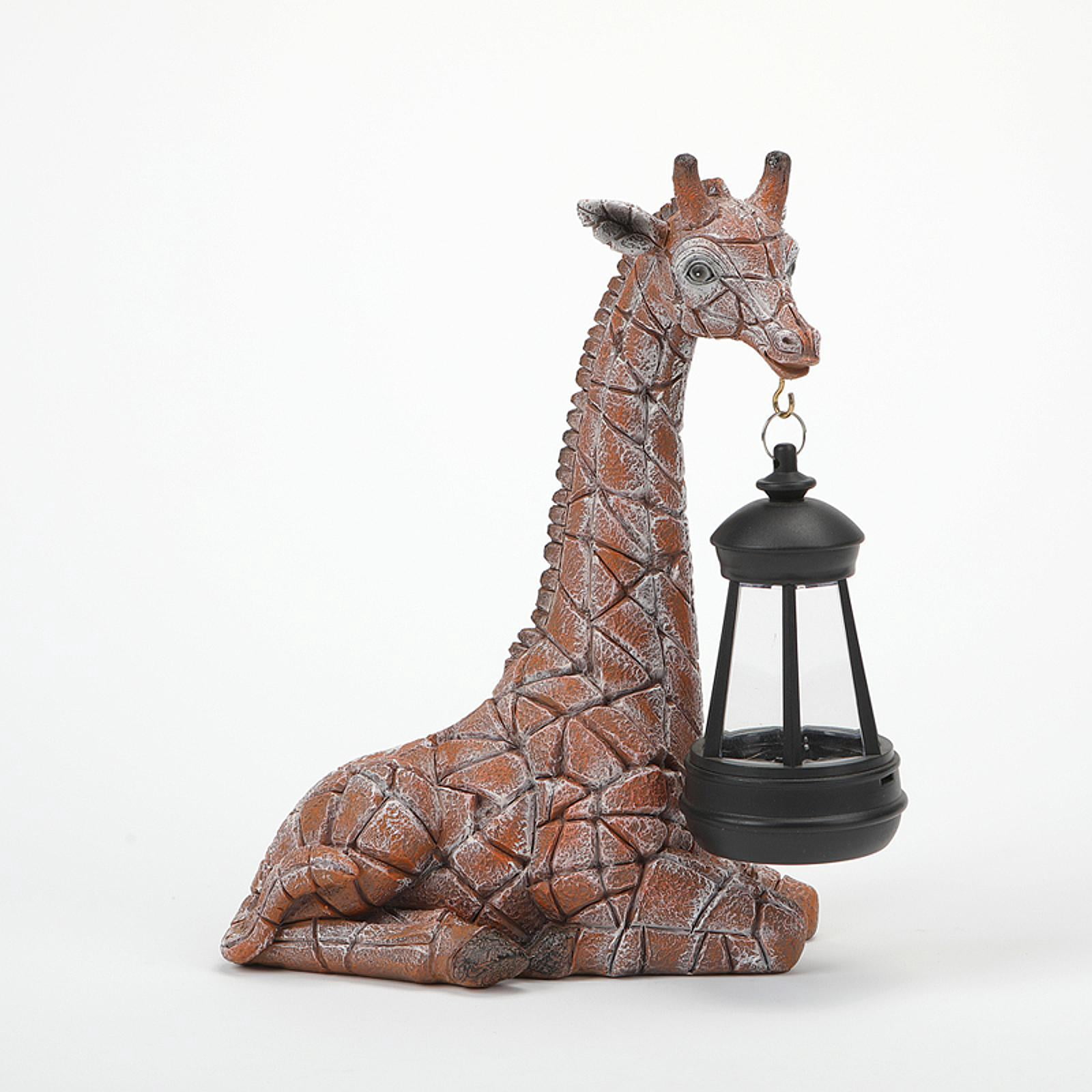 MAGIDEAL Garden Giraffe Statue with Solar Lantern Art Decor for Yard Backyard Outdoor