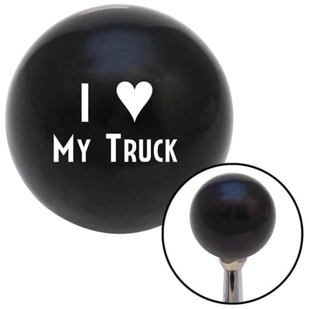 American Shifter White I Love My Truck Black Shift Knob with M16 x 1.5 Insert Shifter Auto Manual Brody