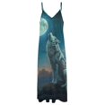 thumbnail image 3 of Wolves in The Moonlight Sleeveless Dress Women's Luxury Party Dress Birthday Dresses for Women, 3 of 6