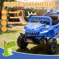 thumbnail image 6 of 12V Dinosaur Kids Ride On Car, 2 Seater Power Ride On Toy for Kids with Remote Control, Bluetooth, USB, 4 Wheel Suspension, Dinosaur Electric Toy Car for Boys and Girls Ages 2-4, Blue, 6 of 8