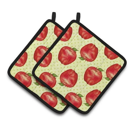 

Watercolor Apples & Polkadots Pair of Pot Holders