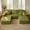 Green(Cloud Fleece Fabric), variant on XIZZI 106" No-assembly L-Shaped Sectional Sofa Set w/ Ottoman, 28" Deep Seat & 11" Wide Armrest, Left Chaise, Black(Plush Fabric)
