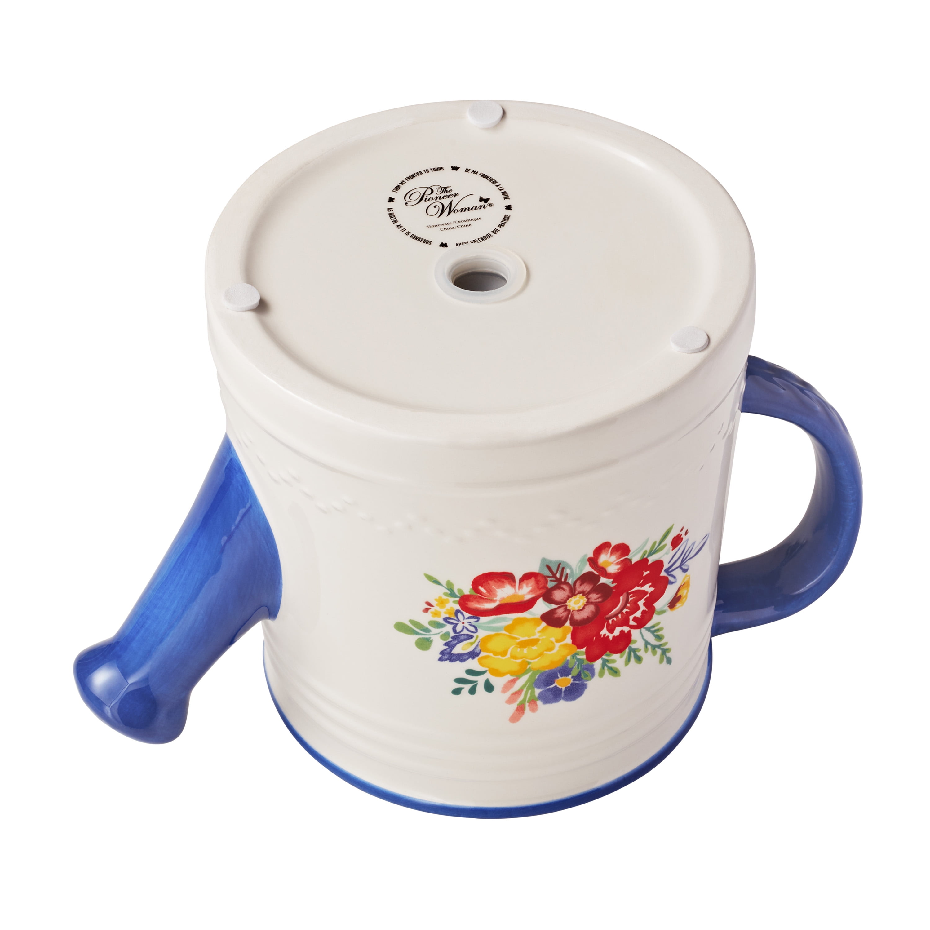 The Pioneer Woman 6-Inch Blue & White Watering Can Ceramic Planter