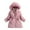 Pink, variant on Ymyiu Boys Girls Jacket Down Hooded Winter Coats Kids Padded Warm Parka Coat Outerwear with Fur Hood Baby Girl Winter Coat (Navy,6-7 Years)