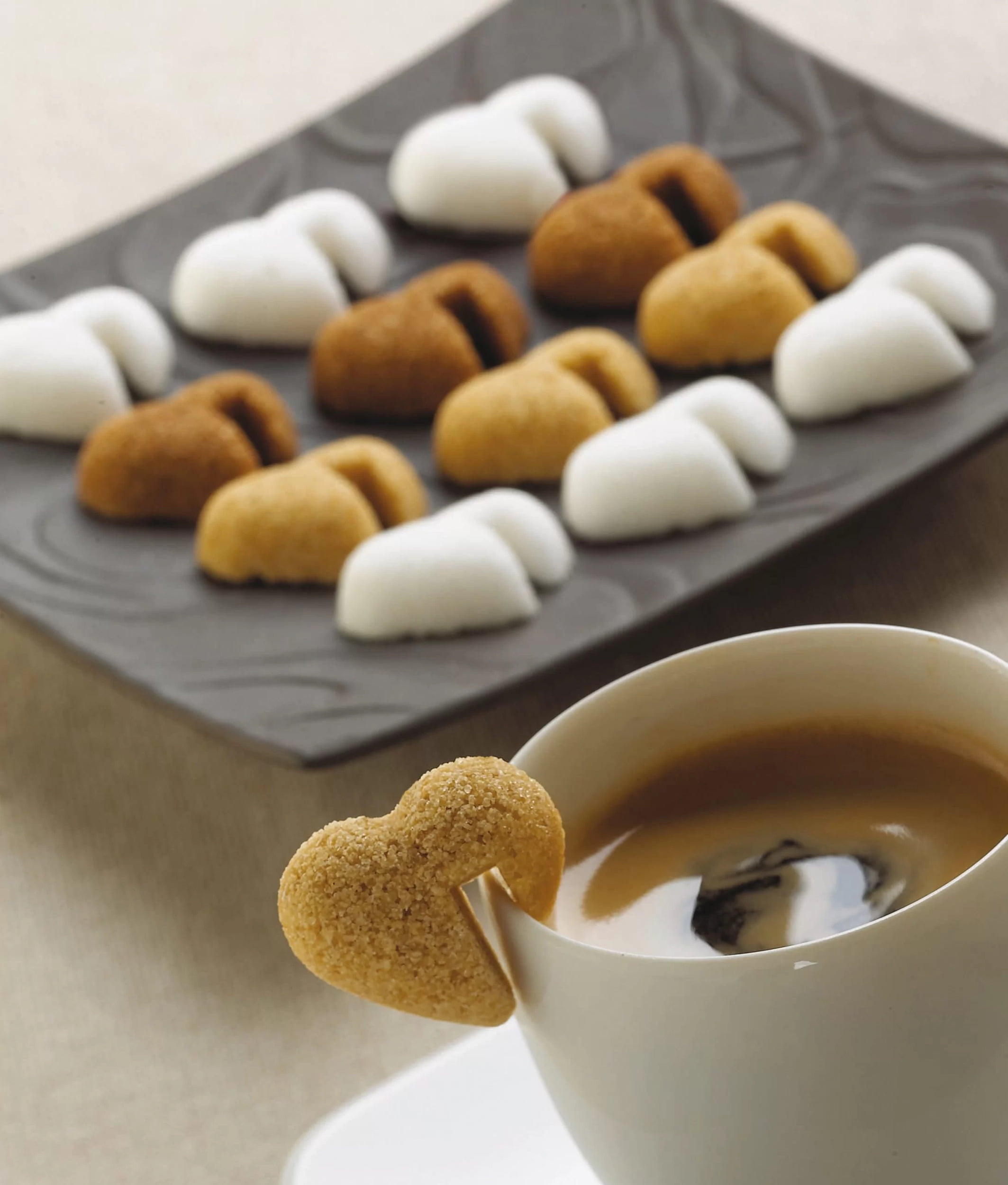 Canasuc Paris, L'Accroche Coeur Pur Sucre de Canne, "Window Box" of 32 Assorted French Molded Sugar "Hearts", 3.35 Oz