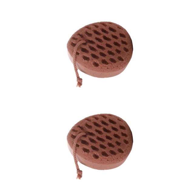 Inteprter Bath Sponges Water Drop Exfoliating Dead Scrubber Cleaning Polishing Bathroom Tool Back Skin Moisturizing for Washing Café 2Conjunto