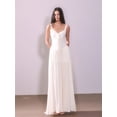thumbnail image 6 of Women'S Summer Corset Midi Dress Casual V Neck Flowy A Line Dress Wedding Guest Dresses White L, 6 of 7