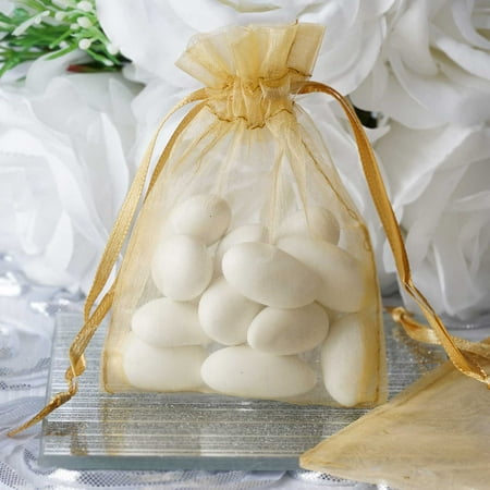 Organza Wedding Jewelry - Efavormart 50PCS Organza Gift Bag Drawstring Pouch for Wedding Party Favor Jewelry Candy Sheer Organza Bags - 3