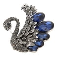 thumbnail image 3 of Broche de mujer vintage elegante con diamantes de imitación para solapa con forma de animal para regalo de cumpleaños y Navidad, azul oscuro, 3 of 8