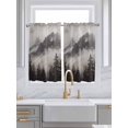 thumbnail image 2 of Kitchen Curtains 54 Inches length, National Parks Window Treatment Curtain Drapes, Canadian Smokey Mountain Cliff Idyllic Thermal Insulated Drapes for Basement Hotel RV, 42"x54", 2 Panels, 2 of 7