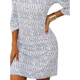 thumbnail image 5 of DYMADE Womens Cold Shoulder Half Sleeve Business Workwear Printed Mini Dress, 5 of 5