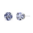 thumbnail image 2 of Galaxy Gold 0.95 Carat 14k Solid White Gold Tanzanite Stud Earrings, 2 of 5