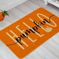 thumbnail image 3 of Hello Pumpkin Door Mat Welcome Decorative, Autumn Thanksiving Pumpkin Farmhouse Outdoor Indoor Patio Entrance Door Mats Low Profile Non Slip Outside Inside Floor Mat Rugs for Home Decor 29x 17Inch, 3 of 6