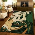 thumbnail image 2 of Green Brown Gradient Monstera Leaf Area Rug, Modern Abstracttropical Plants Entry Carpet, Indoor Rug Washable Non-Slip Soft Comfortable for Living Room Bedroom Office Study Decor 5x6ft, 2 of 7