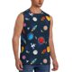 thumbnail image 2 of Balery Space Cartoon Camisetas sin mangas para hombre, absorbe la humedad y protege contra el mal olor.-XX-Large, 2 of 7