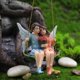 thumbnail image 3 of 1 Pair Miniature Couple Figurine with Flower Fairy, 3 of 5