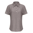 thumbnail image 6 of Siminsem Womens Short Sleeve Knit Shirts 2026 Spring Summer Casual V Neck Pullover Tops Ribbed Knit Collared Blouses Lightweight Business Work Outfits Plus Size, Grey, S, 6 of 6