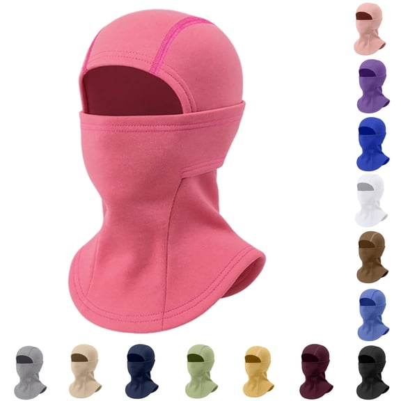 Krdevn Solid Kids Balaclava Face Hat Windproof Thermal Warm Neck Cover Winter Cold Cap for Toddler Boys Girls