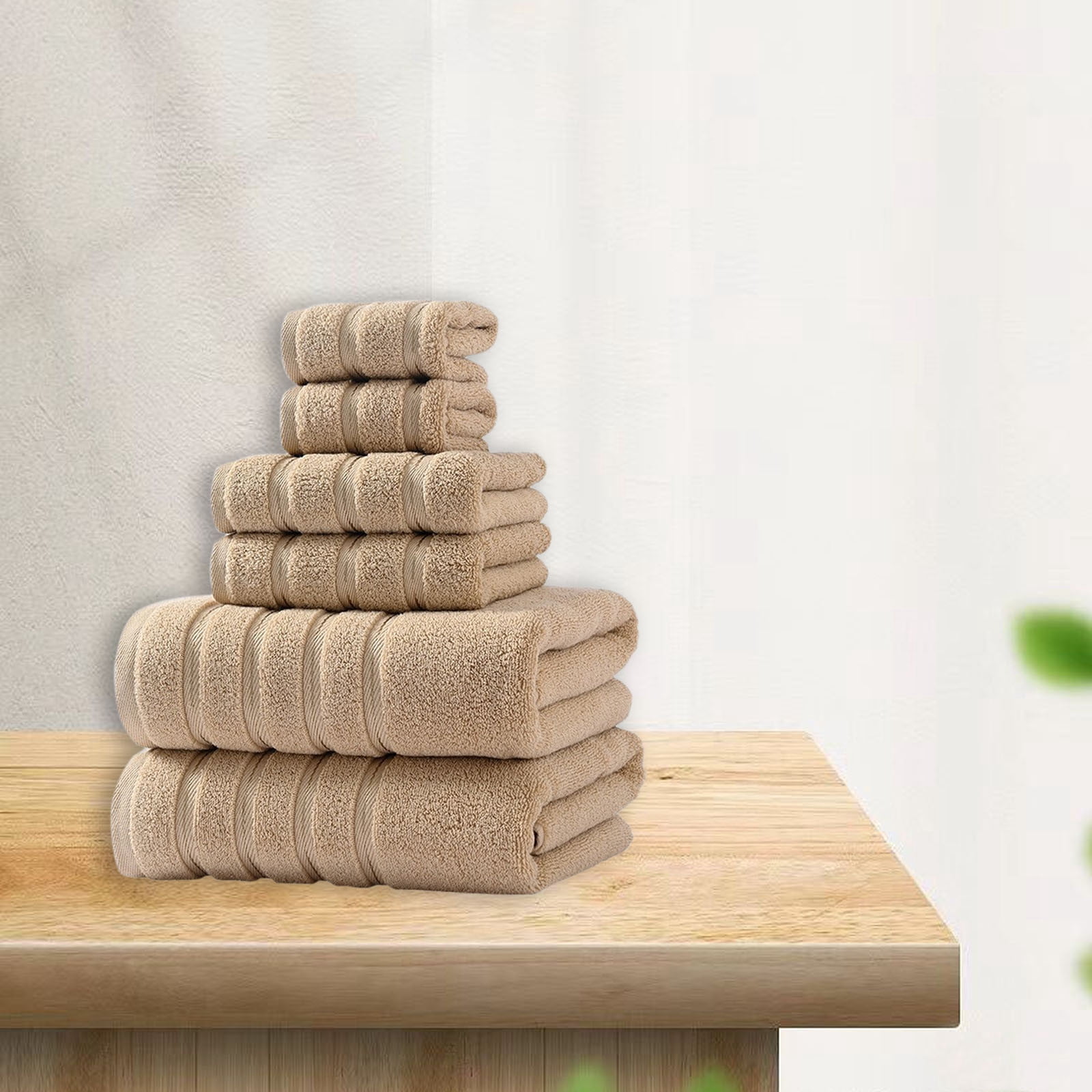 Bath Towel Set 6-Piece Cotton Towels, Lightweight Highly Absorbent Quick-Drying Terrycloth Bathroom Essentials, Soft Hypoallergenic for Sensitive Skin, Gym Yoga Travel Home Use