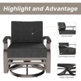 thumbnail image 2 of Gotland Ensemble de Conversation de 3 Pcs avec Chaises Berçantes Pivotantes en Aluminium - Mobilier d'Extérieur Résistant aux Intempéries pour Patio, Jardin et Terrasse Arrière, Balcon (Noir), 2 of 7