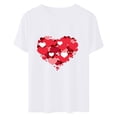thumbnail image 4 of POTETI Valentines Women Fashions Tee Shirts for Women,Women Valentine's Day Gifts for Wife Short Sleeve White T-shirts Heart Print Crew Neck Casual Tops, 4 of 6