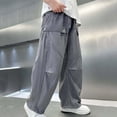 thumbnail image 3 of StSilkitty Boys Girls Cargo Pants Elastic Waist Drawstring Baggy Wide Leg Pants Lightweight Sweat Pants with Pockets, 3 of 5
