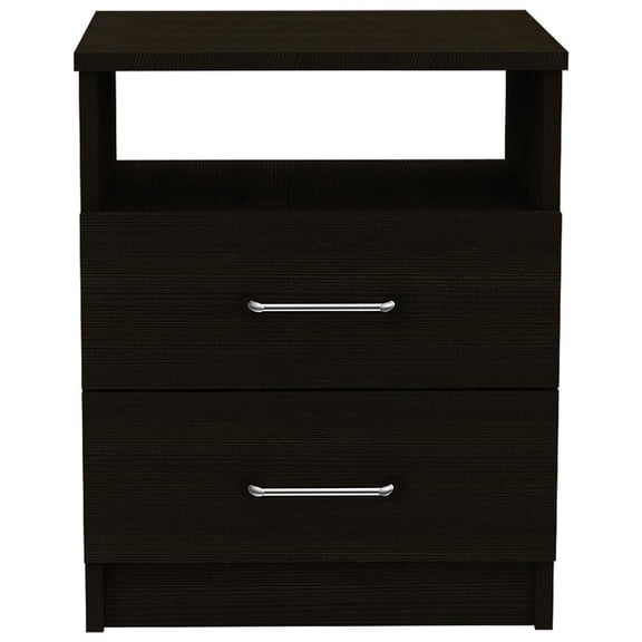 FM FURNITURE Oklahoma Nightstand,Two Drawers, One Shelf
