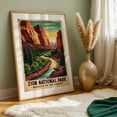 thumbnail image 6 of Retro Travel Art: Zion's Towering Sandstone Cliffs - Utah Illustration Travel Poster Vintage Poster Desert Landscape Nature Wildlife Scenic Unframed Wall Art Print 24 x 36 inches, 6 of 60