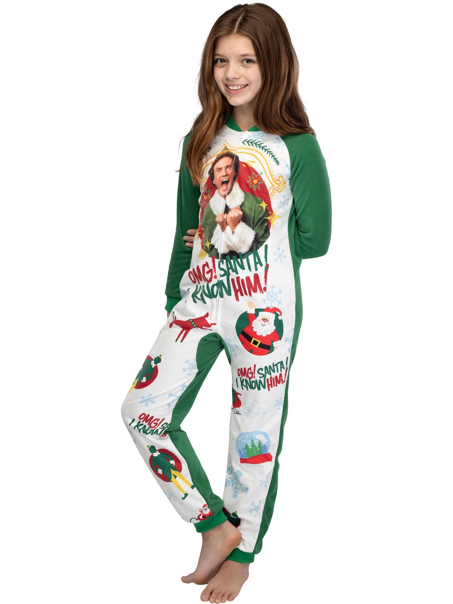 Elf The Movie Kids' OMG Santa! I Know Him! One Piece Sleeper Pajama