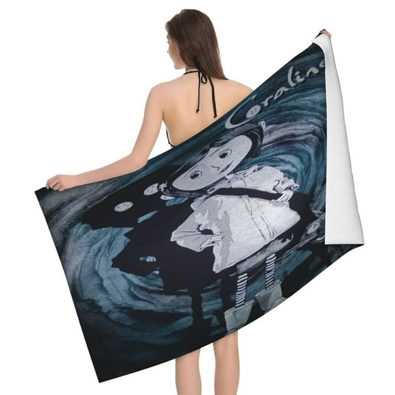 Coraline 3 Bath Towel Washcloths Beach Towel Quick Dry Towel Microfiber Absorbent Bath Towel 32x52 In