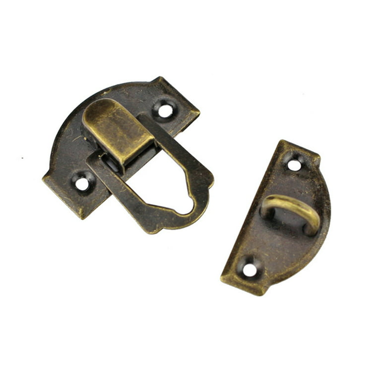 10pcs Jewelry Box Latches Special Small Box Packing Buckle Antique Wooden  Gift Lock Alloy Latch Hook Locks(Bronze) 