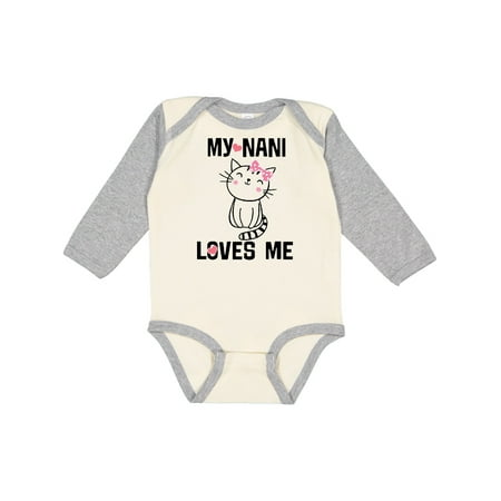 

Inktastic My Nani Loves Me Girls Gift Baby Girl Long Sleeve Bodysuit