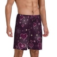 thumbnail image 2 of Easygdp Snowflakes and Hearts Men's Short Pajama Pants, Sleep Shorts, Household Pants, Casual Pants with Pockets - Medium, 2 of 9
