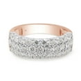thumbnail image 5 of 1 1/2 ct. t.w Round Cut Lab Created Moissanite Diamond 3-Row Half Eternity Anniversary Band Ring For Women In 14K Solid Rose Gold (G-H Color, VVS1 Clarity, 1.50 Cttw)-5, 5 of 8
