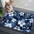 thumbnail image 4 of Navy Blue Spring Floral Bathroom Mats 2x3 FT,Non Slip Small Kitchen Mat,Summer Flowers Watercolor Botanical Washable Soft Backed Front Door Throw Rugs Indoor Outdoor Doormats for Entryway Sink, 4 of 8