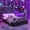 Purple+Black, variant on MIDOQIN Queen Bed Frame with 7-Color LED Lighting Upholstered Headboard, Side-Lift Hydraulic Storage Platform Bed, Queen Size Gaming Bed, No Box Spring Needed,Black Gray